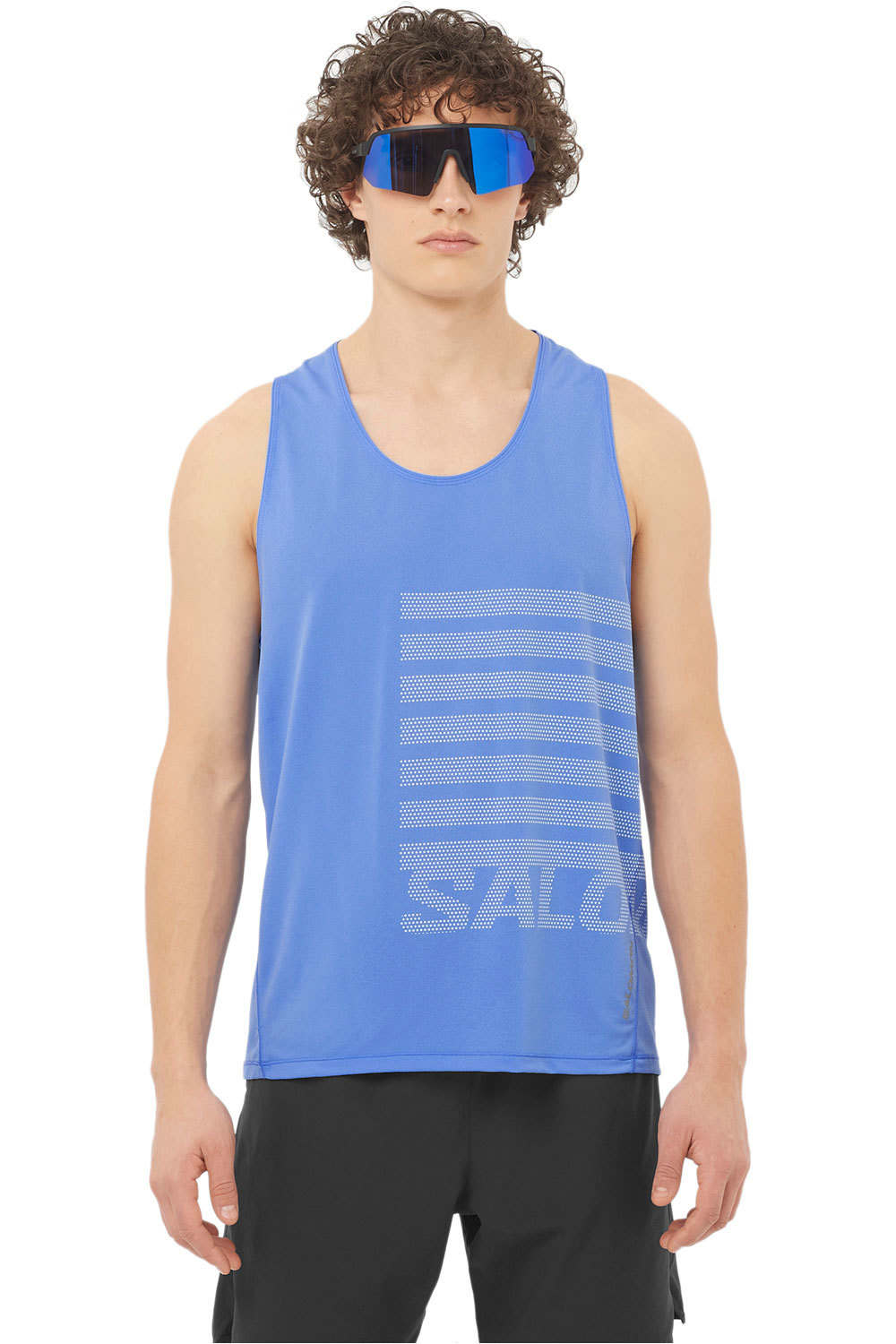 Salomon camiseta entrenamiento tirantes hombre SENSE AERO SINGLET GFX M vista frontal