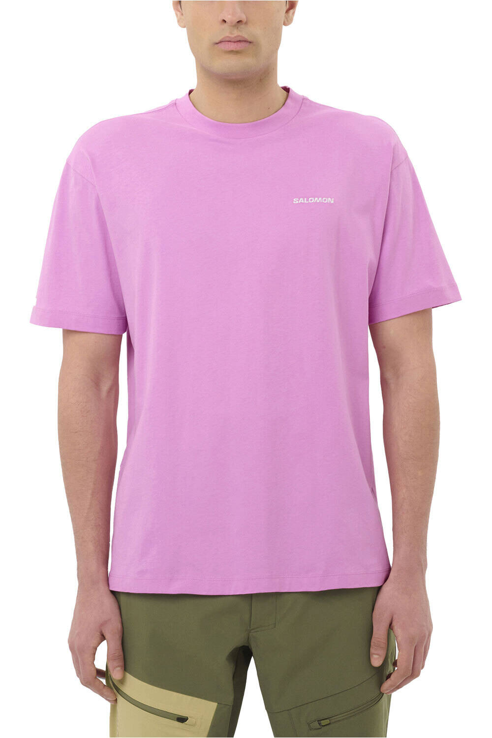 Salomon camiseta montaña manga corta hombre CHEST LOGO RELAXED TEE M vista frontal