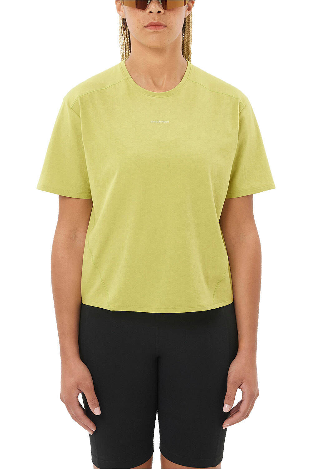 Salomon camiseta montaña manga corta mujer TRACKLINE SS TEE W vista frontal
