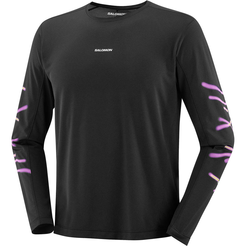 Salomon camiseta montaña manga larga hombre SHKout CORE LS TEE GFX M vista detalle
