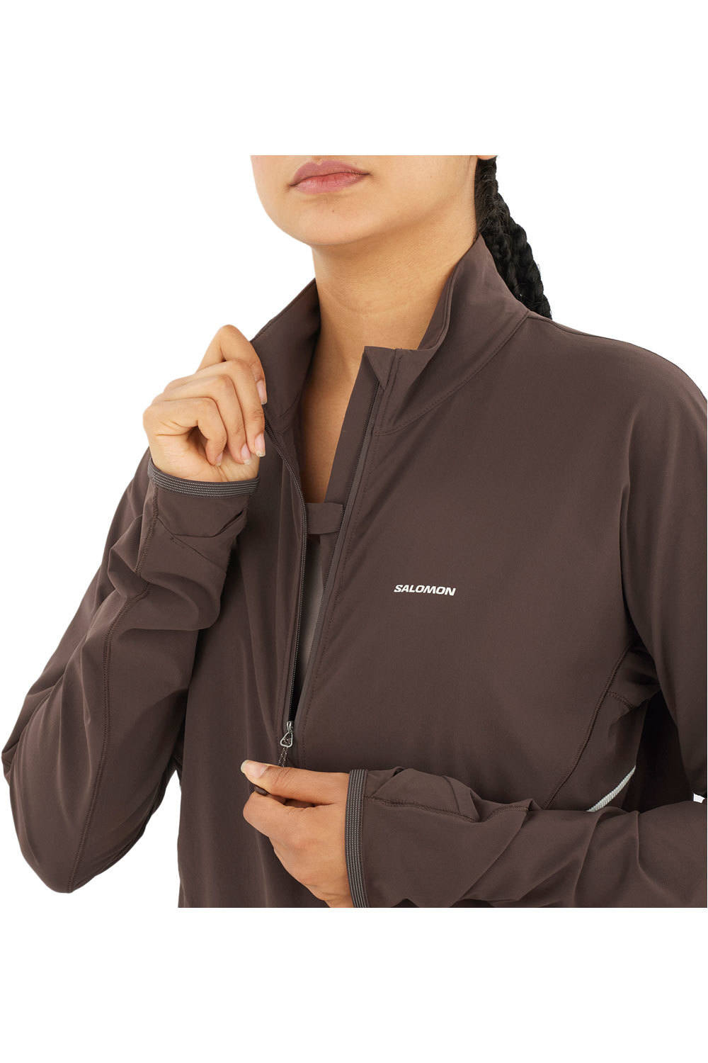 Salomon camiseta técnica manga larga mujer SENSE AERO HYBD CP PLVR W 03