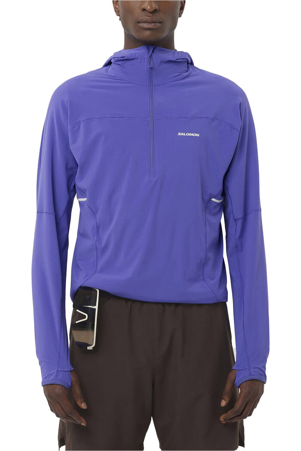 Salomon camisetas trail running manga larga hombre SENSE AERO HYBRID HZ HD M vista frontal