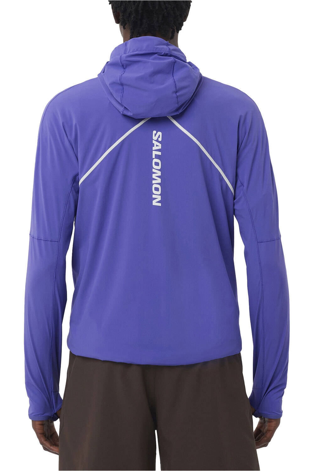 Salomon camisetas trail running manga larga hombre SENSE AERO HYBRID HZ HD M vista trasera