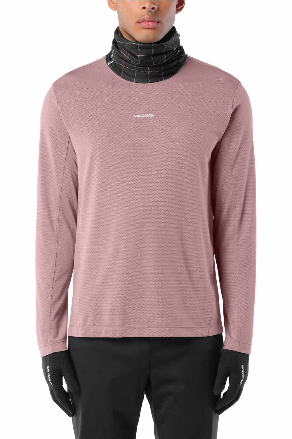 Salomon camisetas trail running manga larga hombre SHKout CORE LS TEE M vista frontal