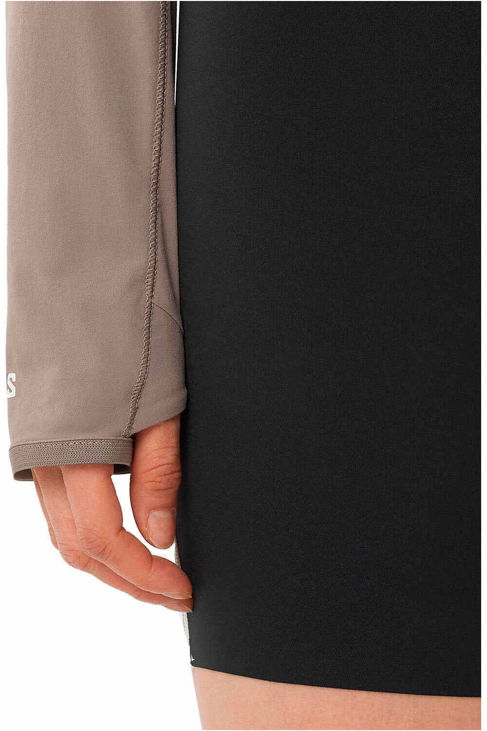 Salomon camisetas trail running manga larga mujer SENSE AERO HYBD CP PLVR W vista detalle