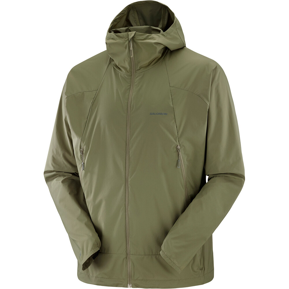 Salomon chaqueta impermeable hombre OUTWIND FZ JKT M vista frontal