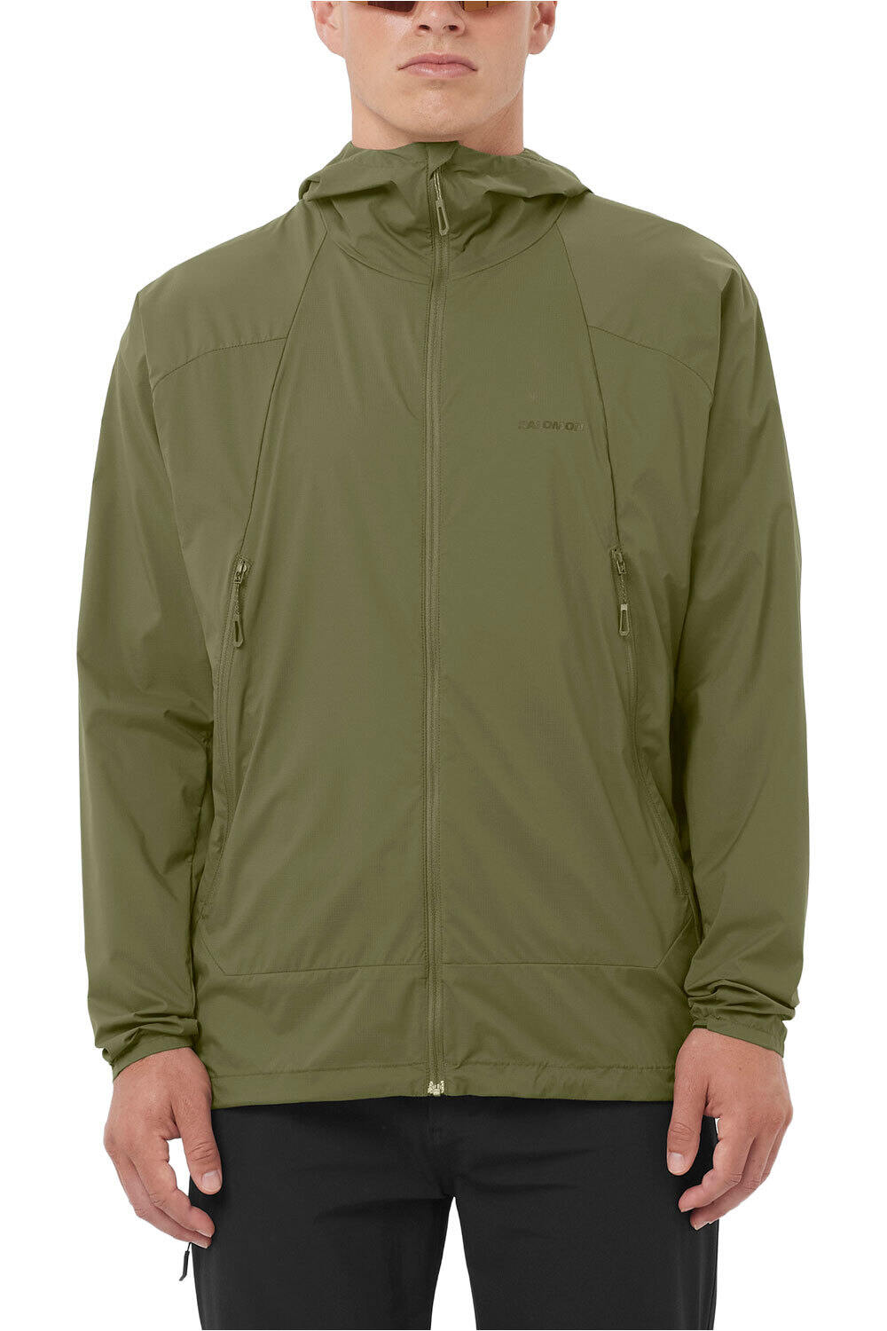 Salomon chaqueta impermeable hombre OUTWIND FZ JKT M vista frontal