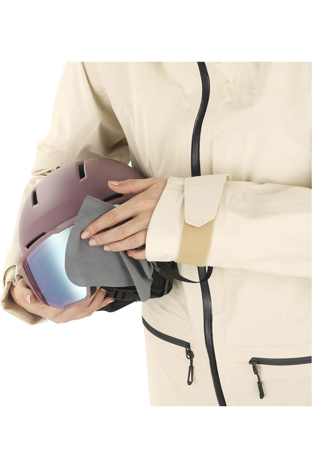 Salomon chaqueta impermeable mujer ABSOLUTE 3L JKT W vista detalle