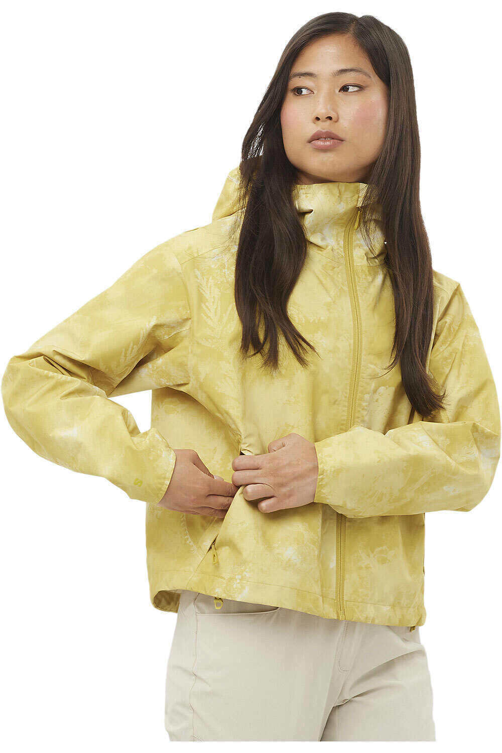 Salomon chaqueta impermeable mujer OUTSCAPE 2L SHORT JKT P W vista frontal