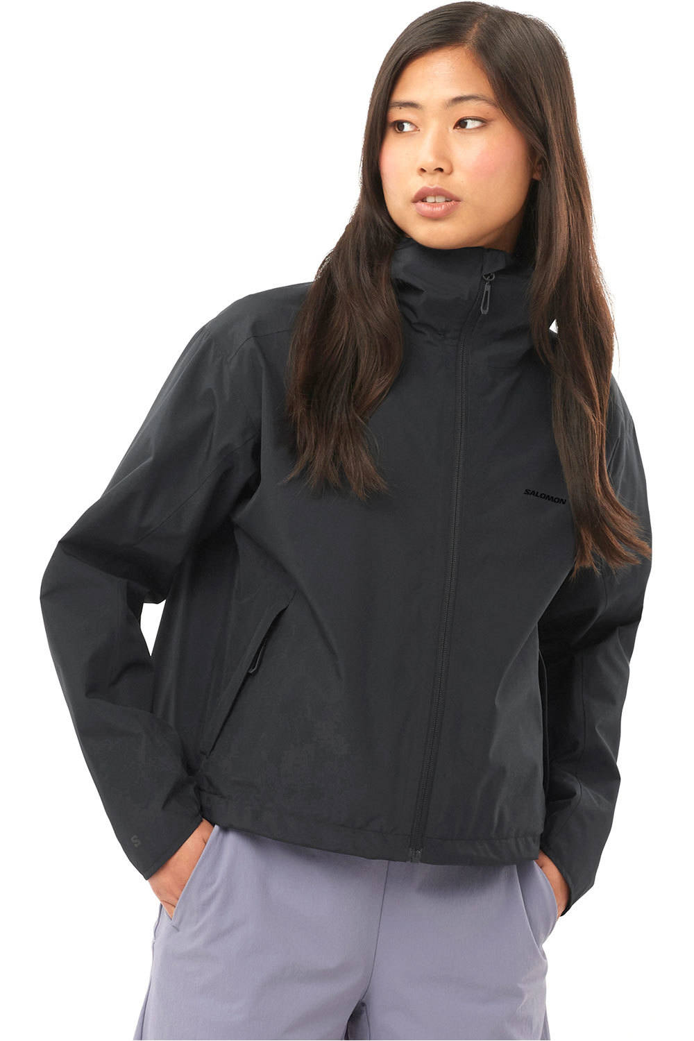 Salomon chaqueta impermeable mujer OUTSCAPE 2L SHORT JKT S W vista frontal