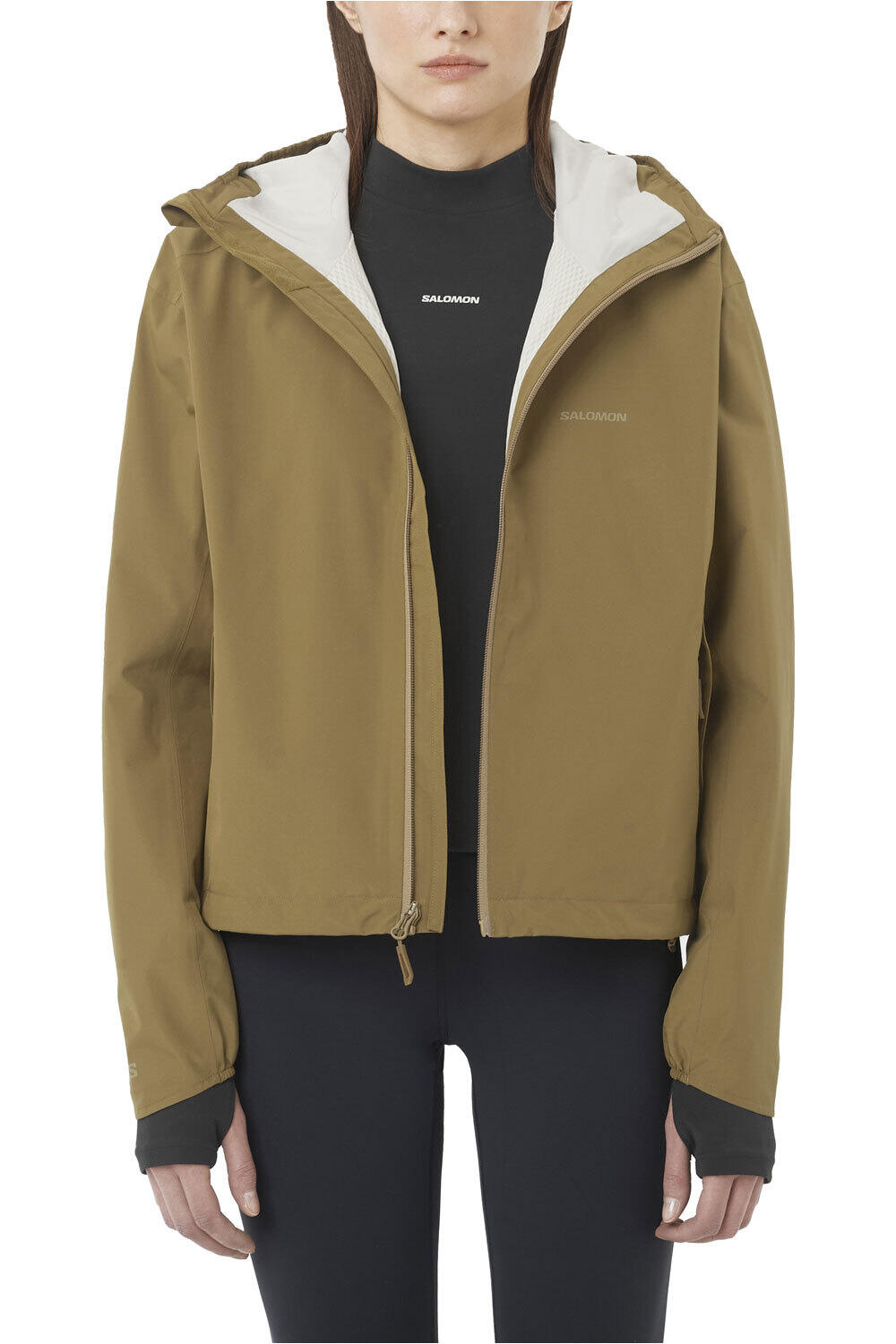 Salomon chaqueta impermeable mujer OUTSCAPE 2L SHORT JKT S W vista frontal