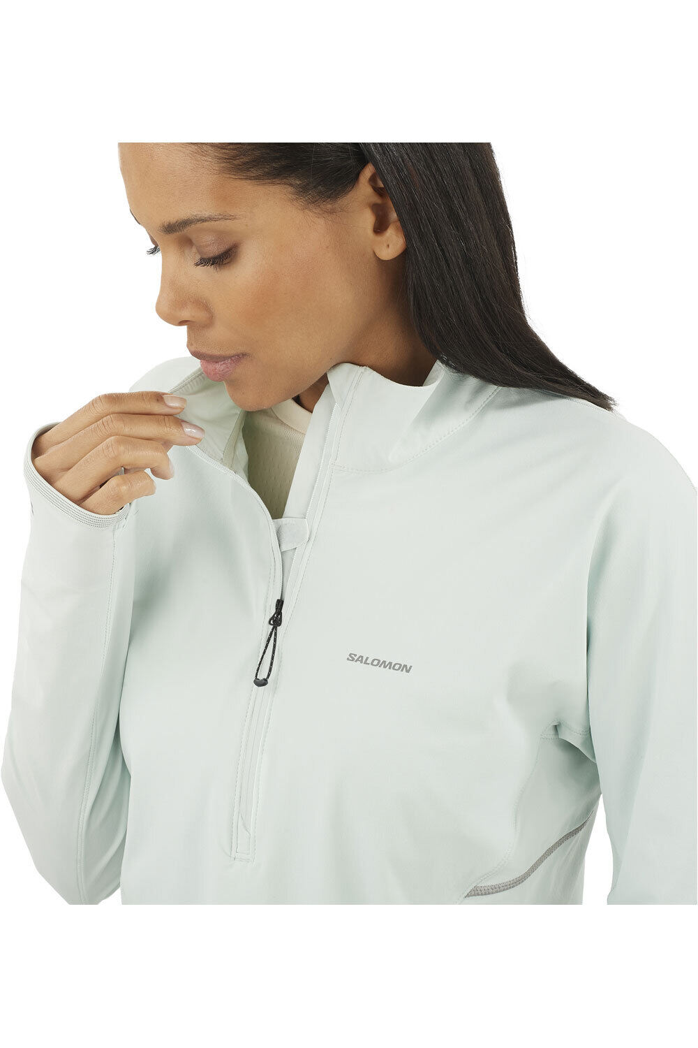 Salomon CHAQUETA RUNNING MUJER SENSE AERO HYBD CP PLVR W vista detalle