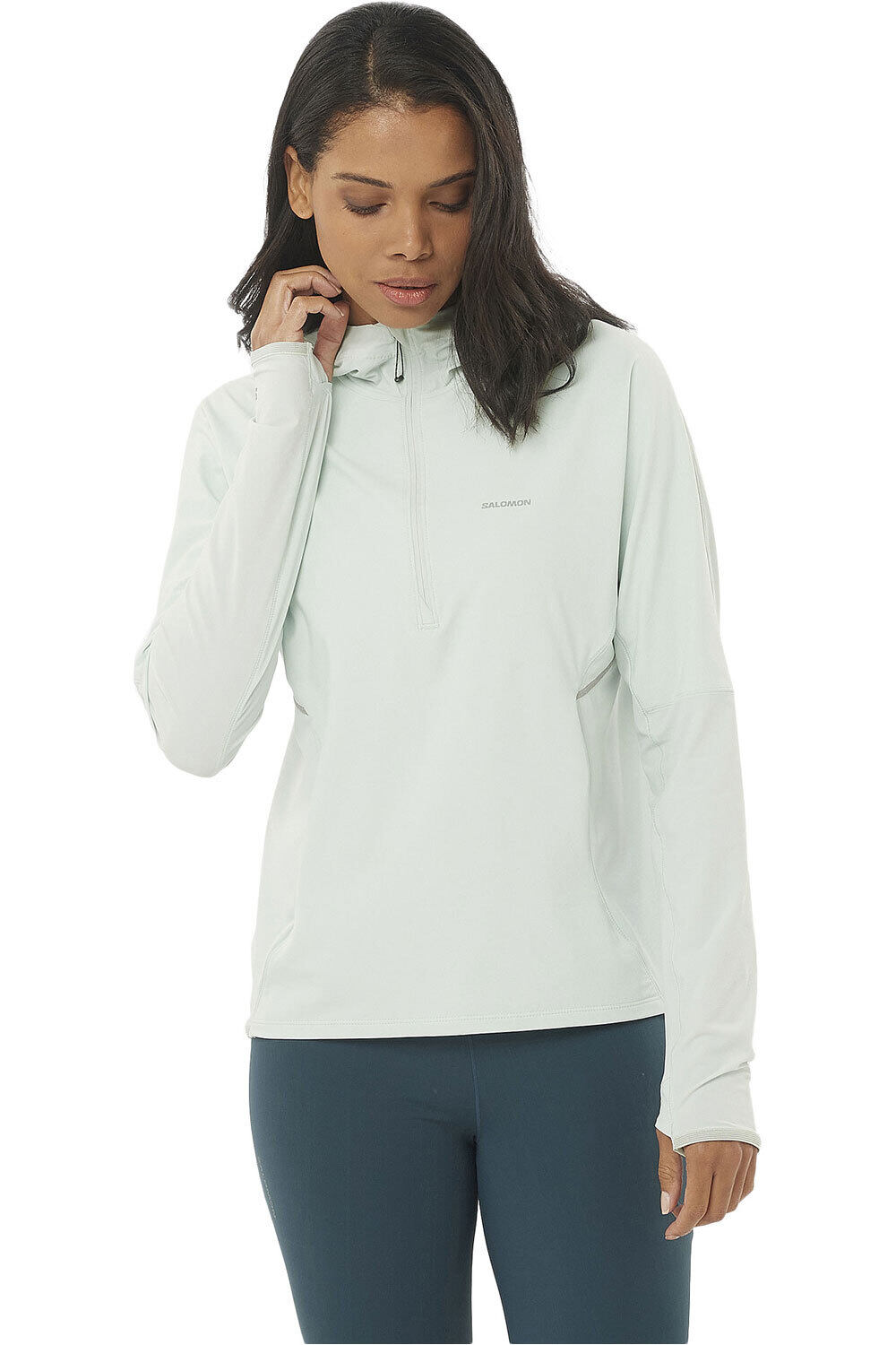 Salomon CHAQUETA TRAIL RUNNING MUJER SENSE AERO HYBRID HZ HD W vista frontal