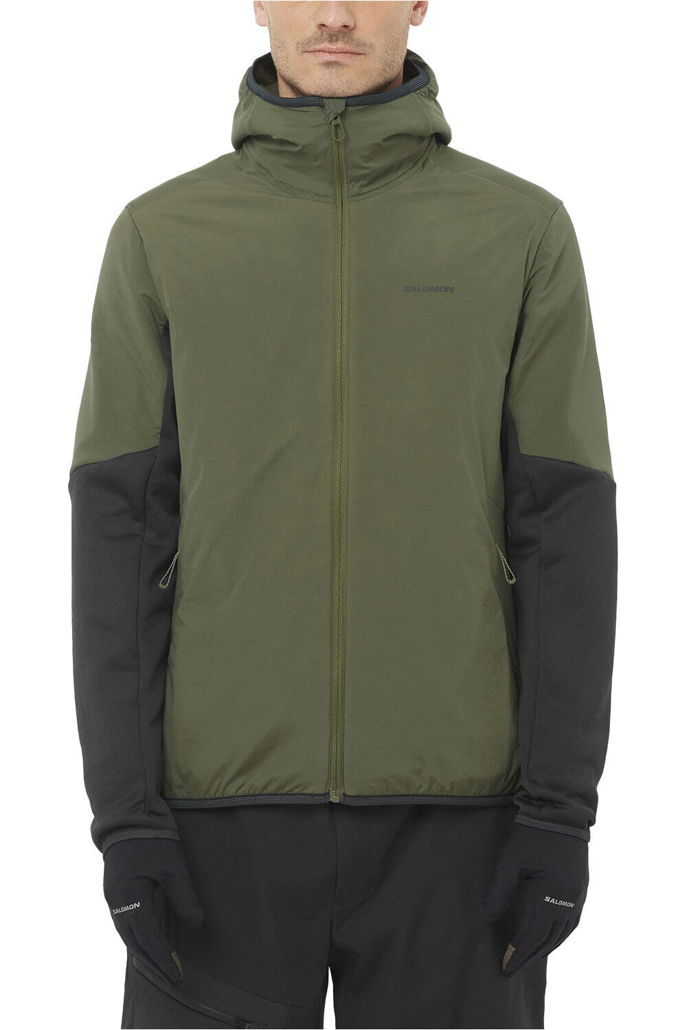 Salomon forro polar hombre OUTLINE WARM HYBRID HD M vista frontal