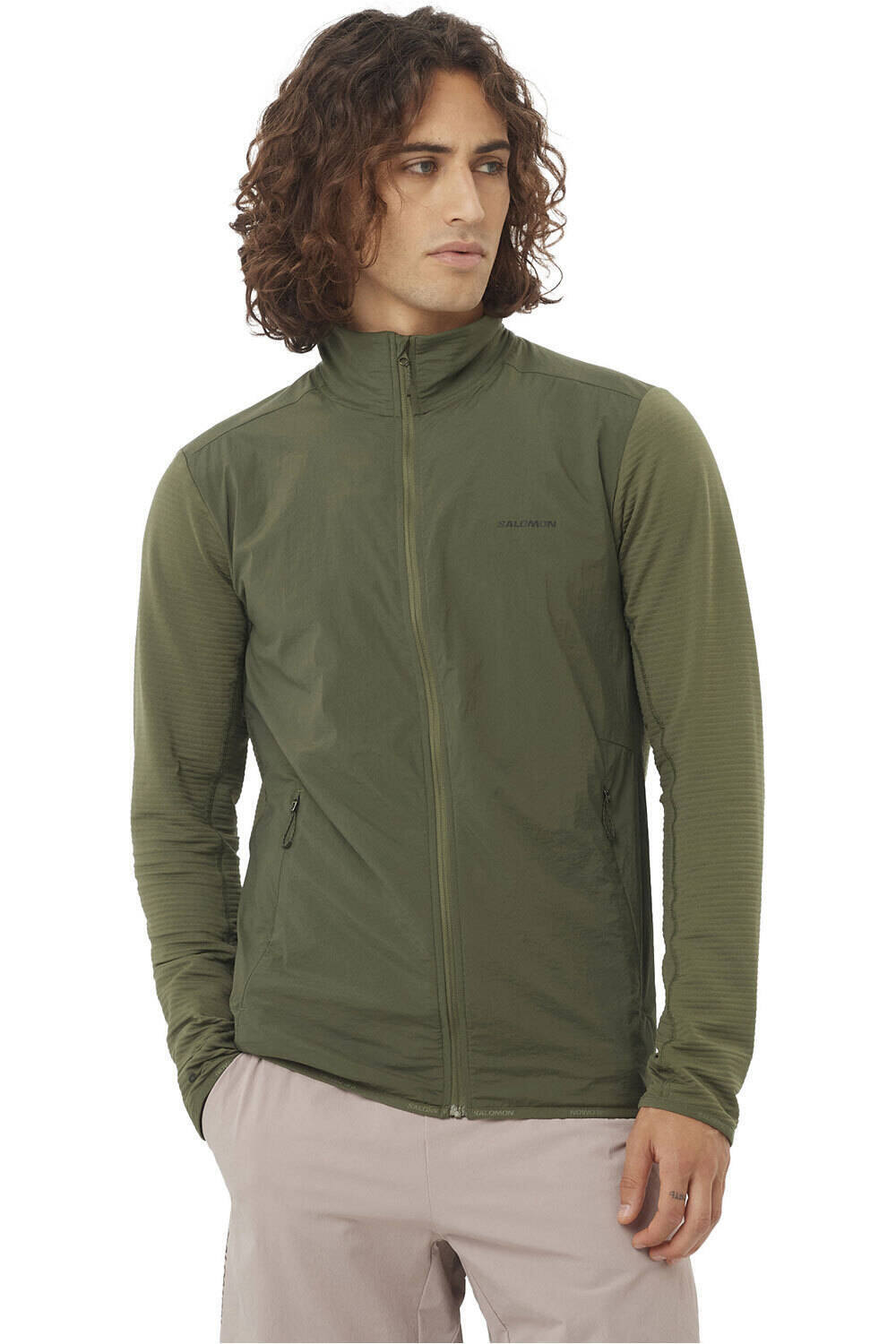 Salomon forro polar hombre SNTIAL LIGHTWARM HYBRID M vista frontal