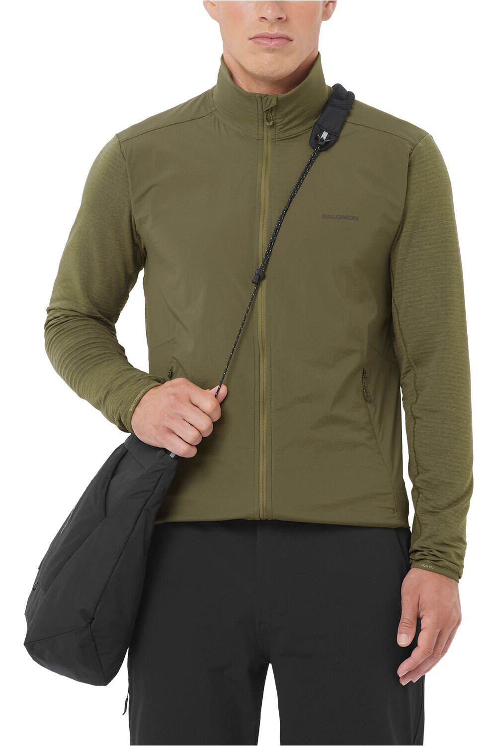 Salomon forro polar hombre SNTIAL LIGHTWARM HYBRID M vista frontal