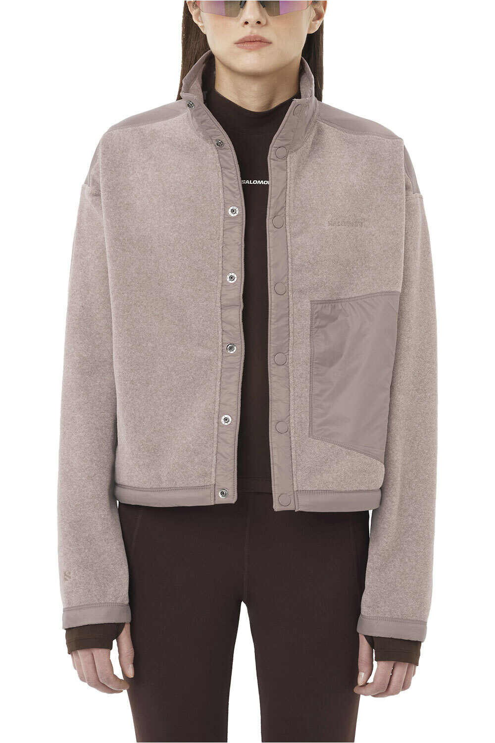 Salomon forro polar mujer CHROMA FLEECE CARDIGAN W vista frontal