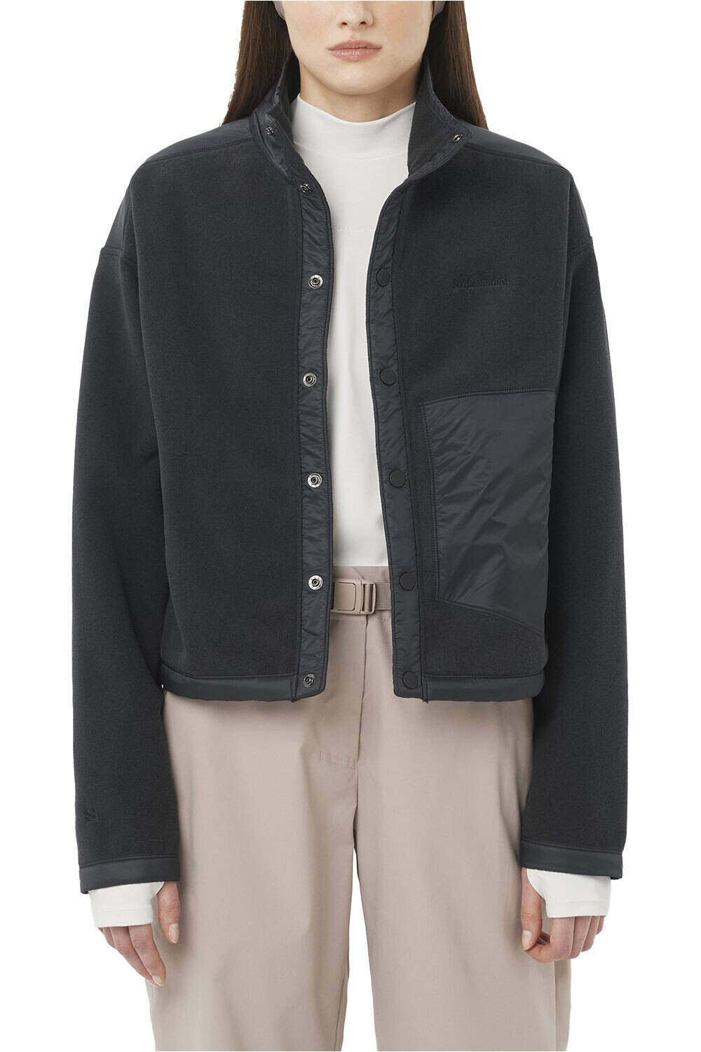 Salomon forro polar mujer CHROMA FLEECE CARDIGAN W vista frontal