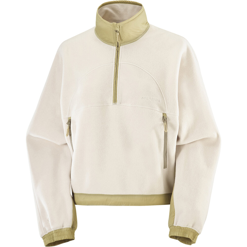 Salomon forro polar mujer CHROMA FLEECE CROP HZ W vista detalle