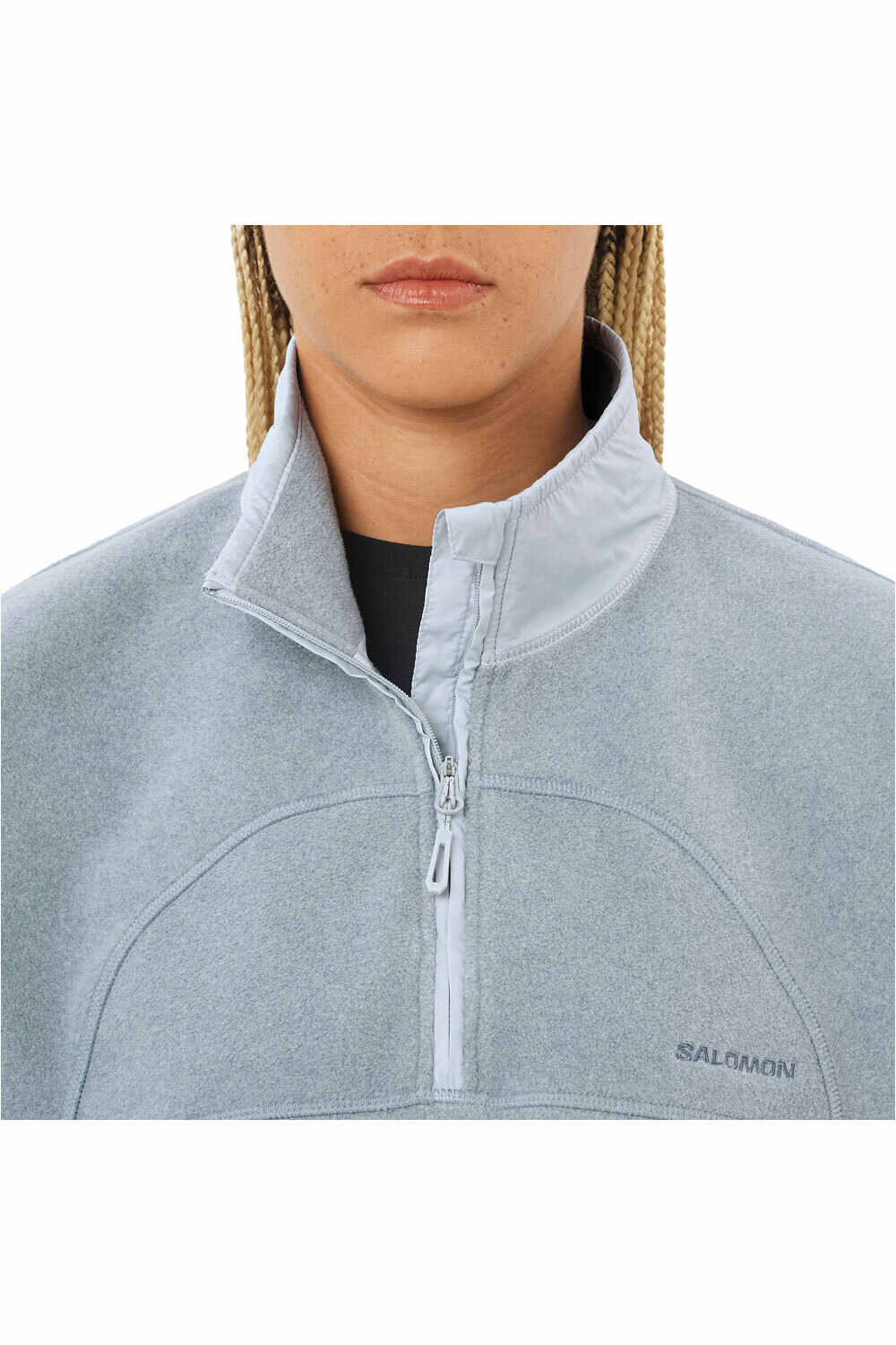Salomon forro polar mujer CHROMA FLEECE CROP HZ W vista detalle