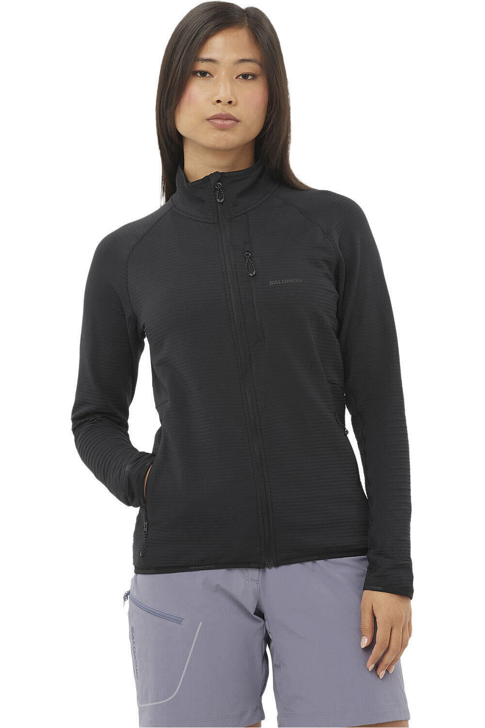 Salomon forro polar mujer SNTIAL LIGHTWARM FZ W vista frontal