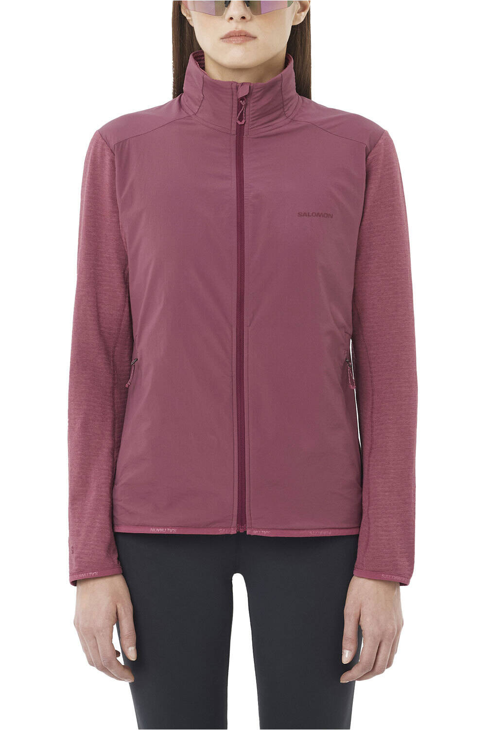 Salomon forro polar mujer SNTIAL LIGHTWARM HYBRID W vista frontal