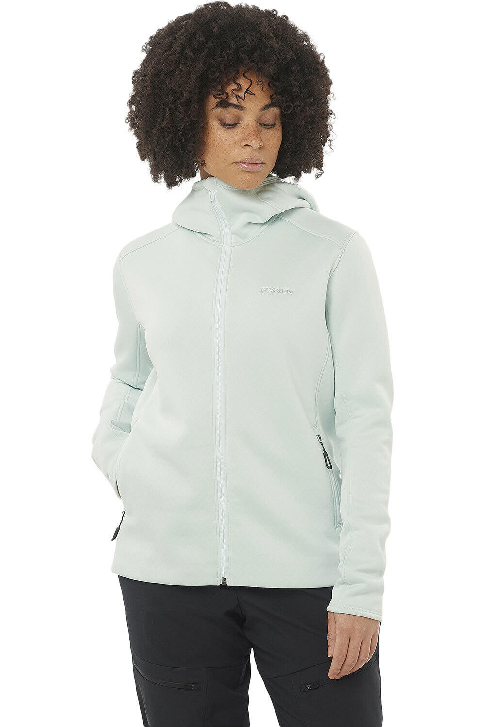 Salomon forro polar mujer SNTIAL MIDFLEECE FZ HD W vista frontal