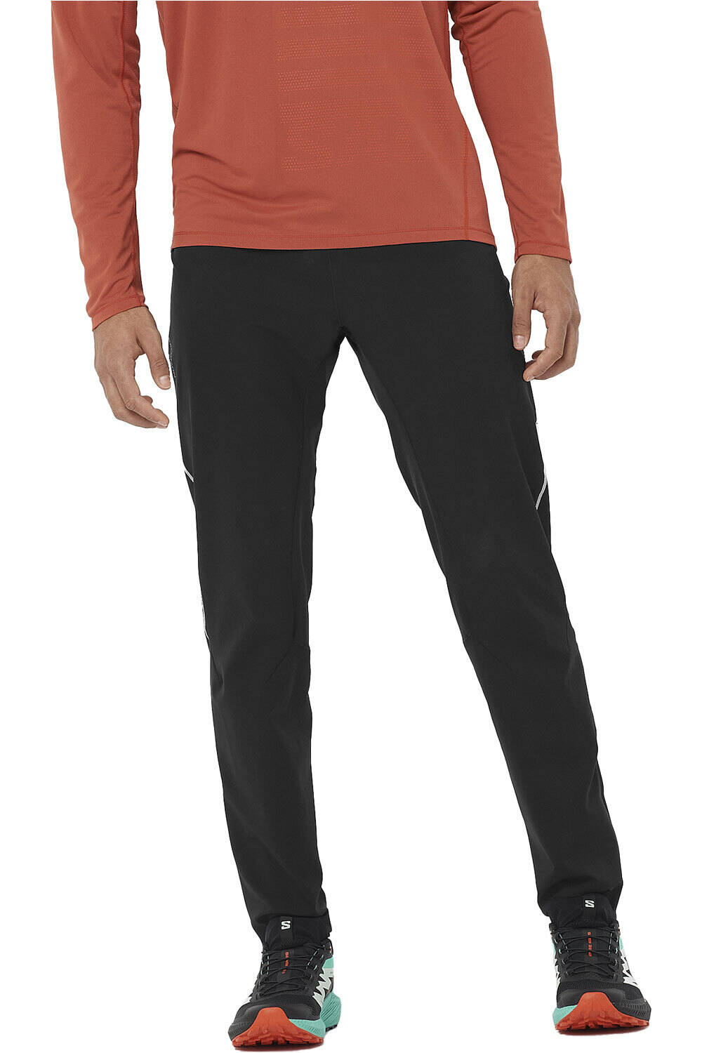 Salomon malla trail running larga hombre SENSE STOW PANTS M vista frontal