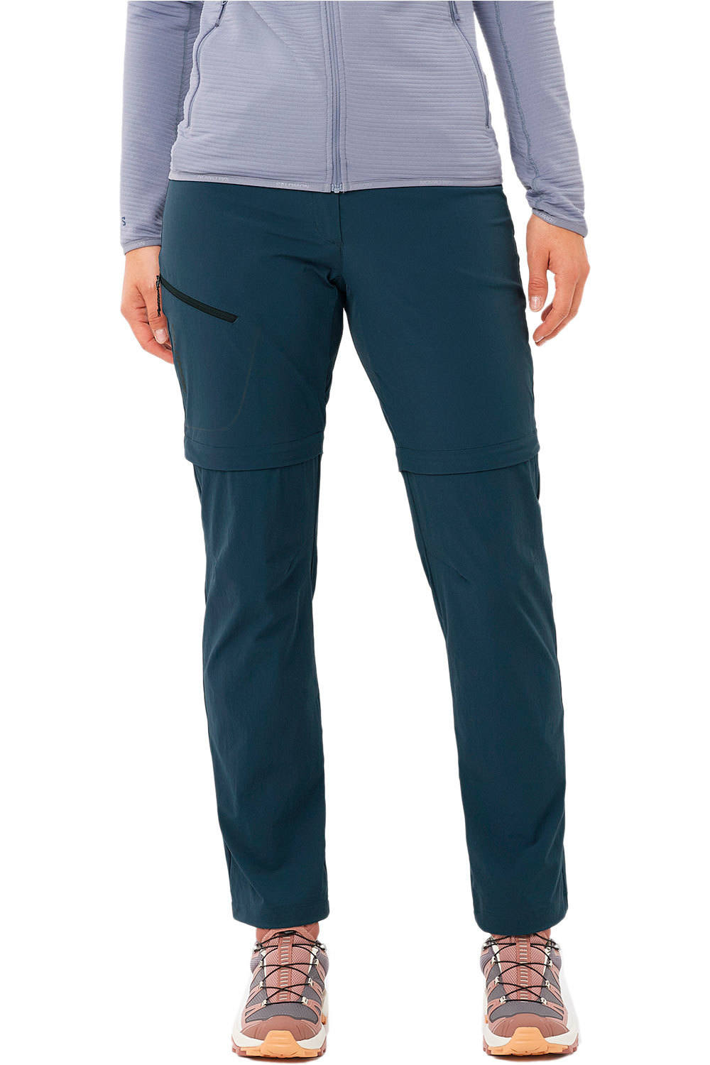 Salomon pantalón montaña mujer WAYFARER ZIP OFF PANTS W vista frontal