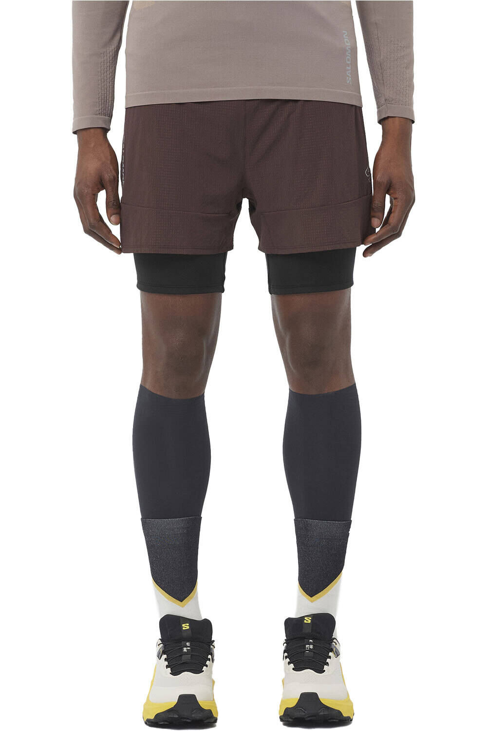 Salomon pantalón running hombre SENSE 2IN1 SHORTS M vista frontal