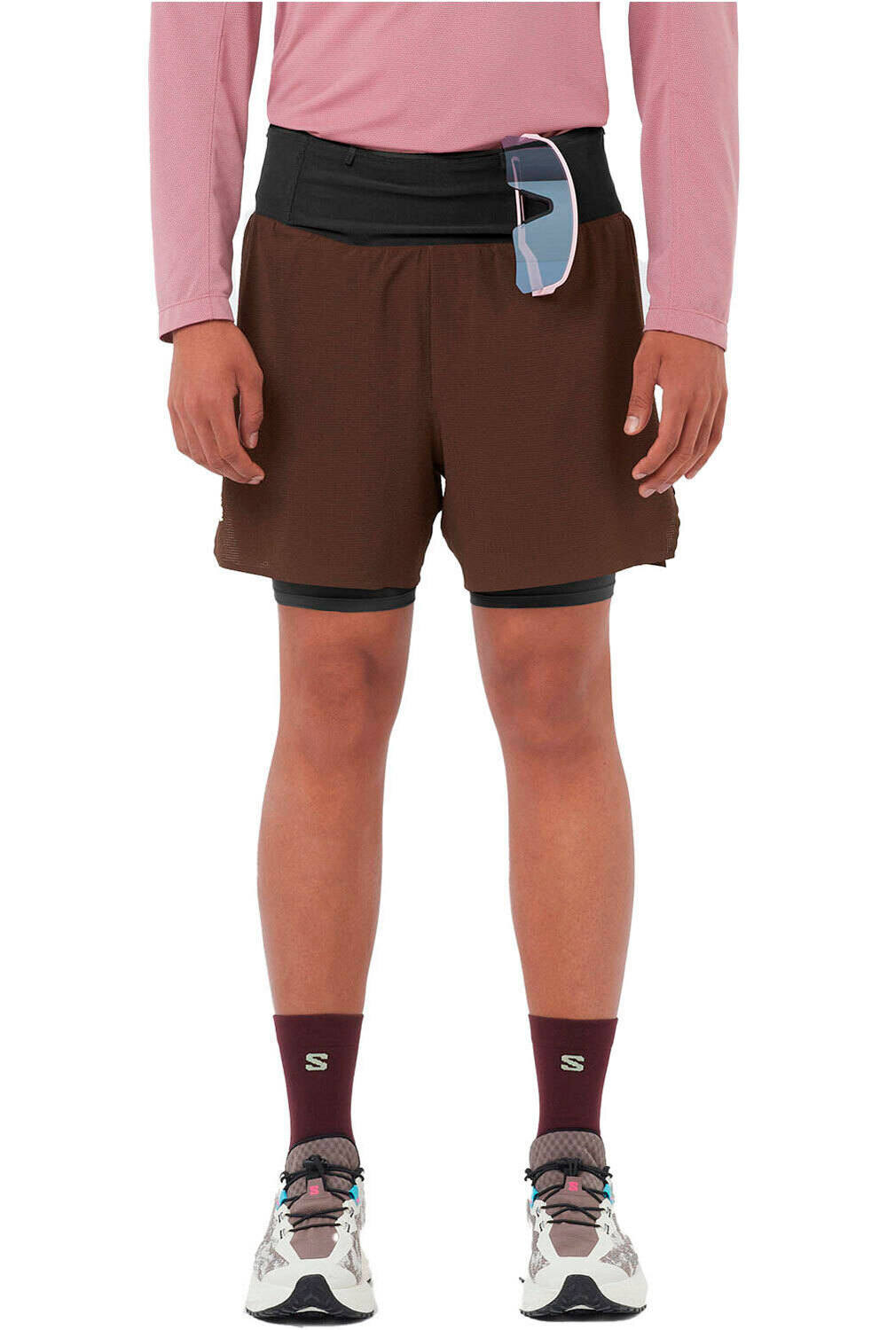 Salomon pantalón running hombre SENSE AERO 2IN1 SHTS 5 M vista frontal