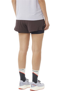 Salomon pantalón running mujer SENSE AERO 2IN1 SHORT W vista trasera