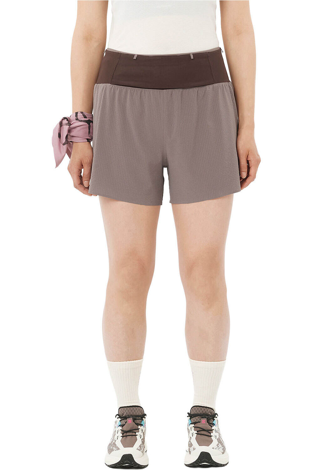 Salomon pantalones cortos trail running mujer SENSE AERO 2IN1 TRAIL 4W vista frontal