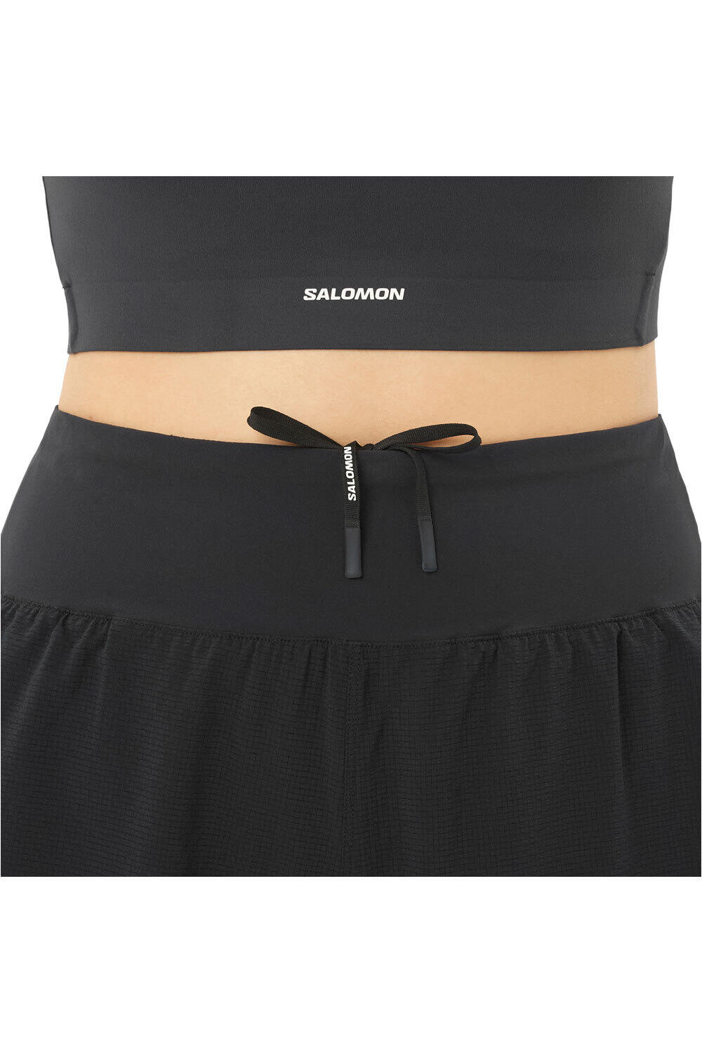 Salomon pantalones cortos trail running mujer SENSE AERO STOW 4 SHTS W vista detalle