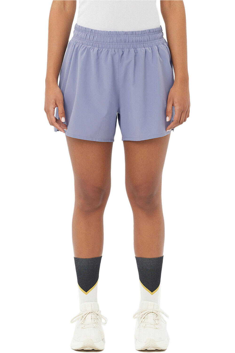 Salomon pantalones cortos trail running mujer SHKout EASY SHORTS 4 W vista frontal