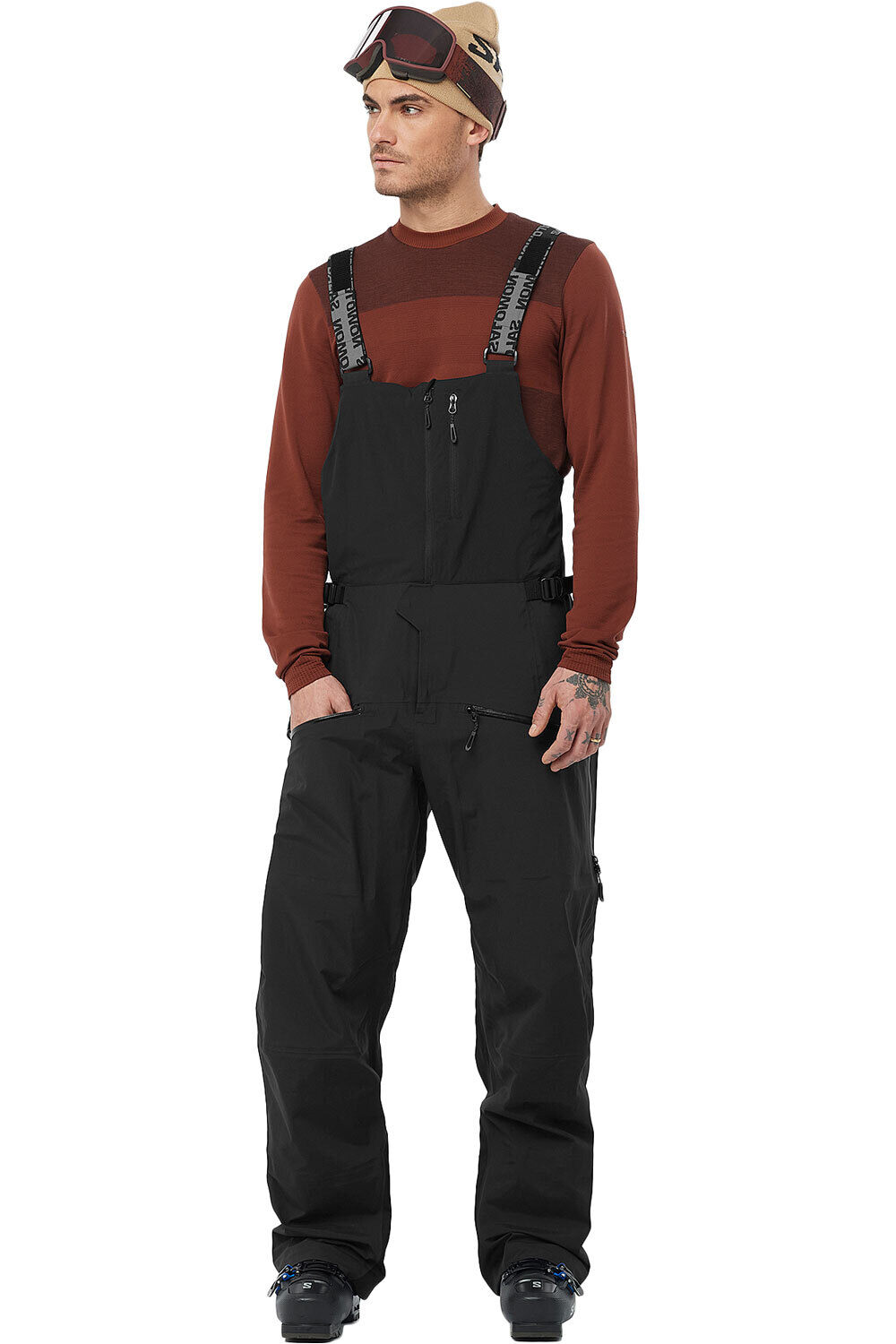 Salomon pantalones esquí hombre ABSOLUTE BIB M vista frontal