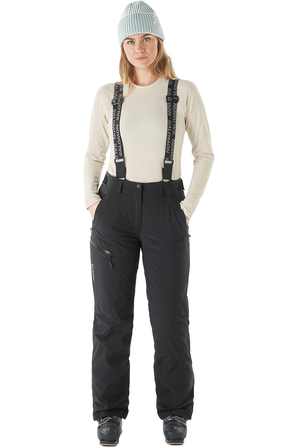 Salomon pantalones esquí mujer BRILLIANT PANT W Deep Black vista frontal