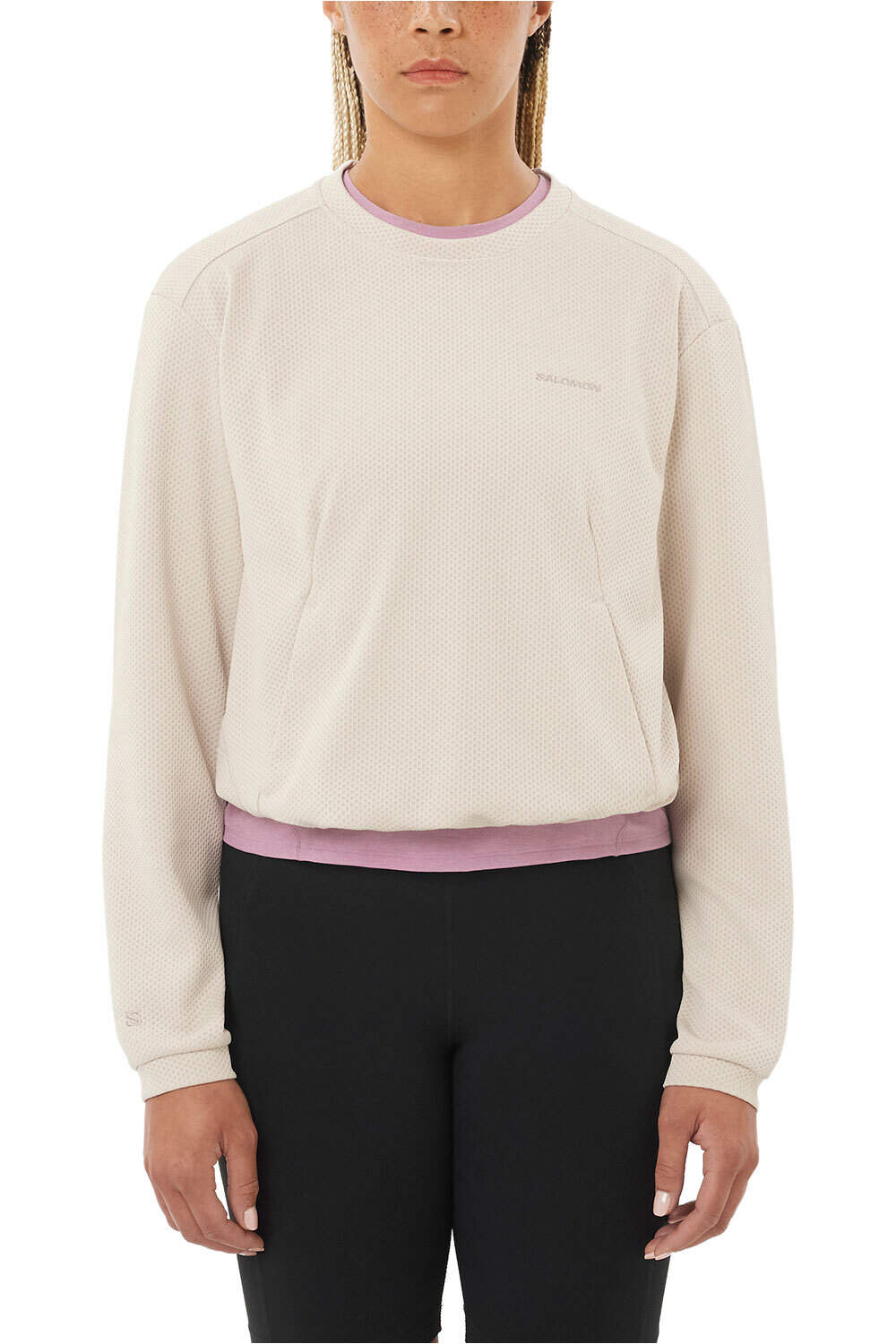 Salomon Sudaderas Montaña Mujer MOTOMESH CREWNECK W vista frontal
