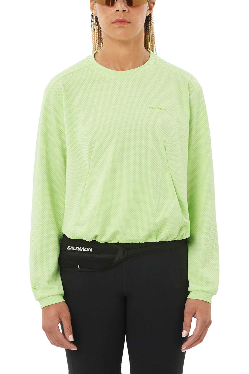 Salomon Sudaderas Montaña Mujer MOTOMESH CREWNECK W vista frontal