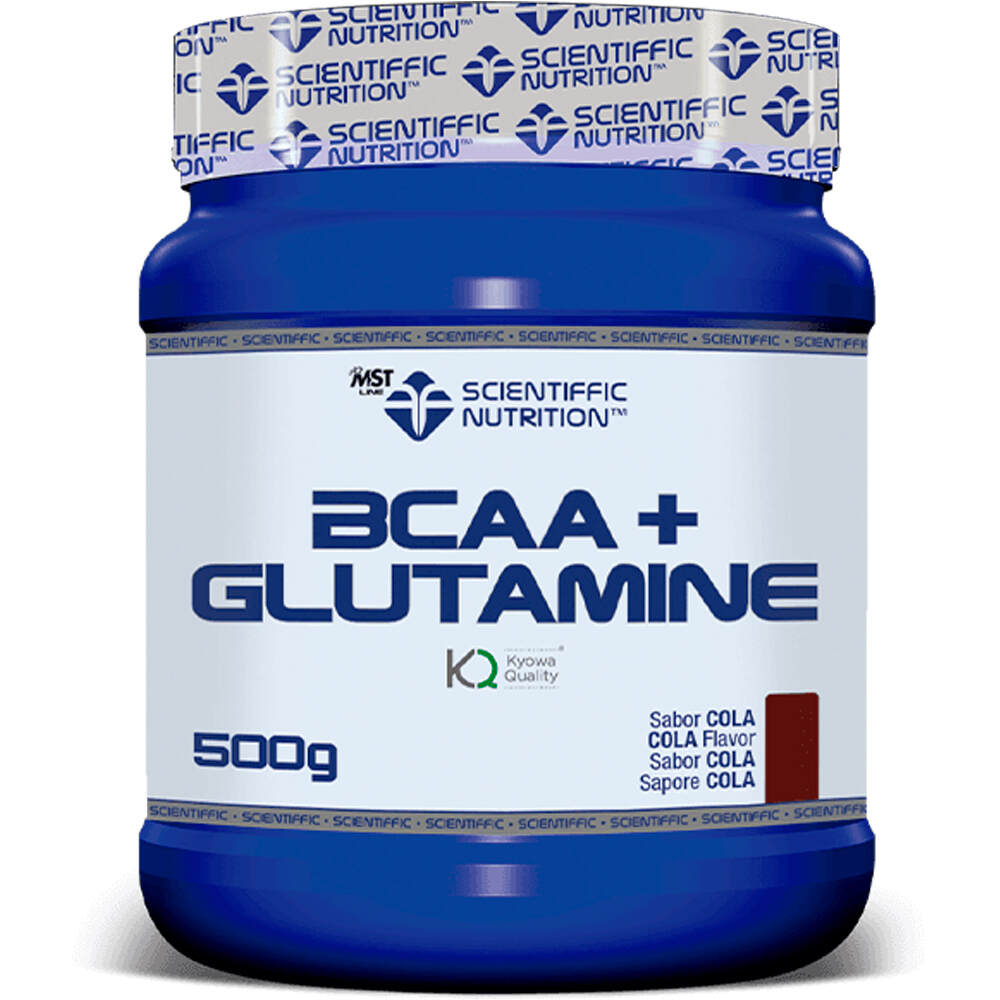 Scientiffic Nutrition Aminoacidos BCAA + Glutamine Kyowa Cola 500g vista frontal