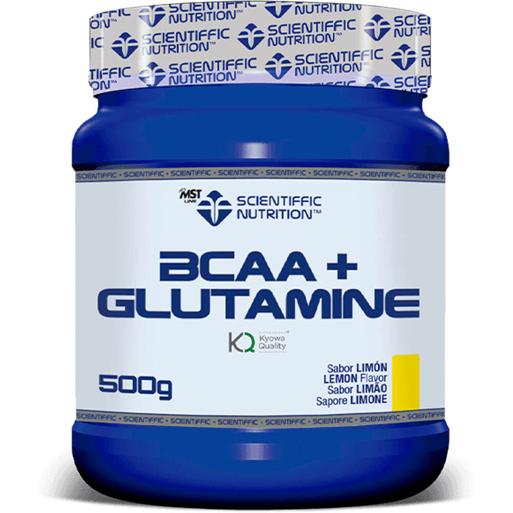 Scientiffic Nutrition Aminoacidos BCAA + Glutamine Kyowa Limn 500g vista frontal
