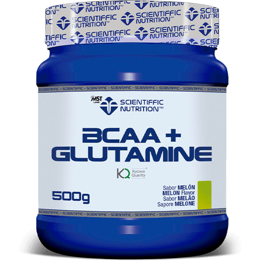 Scientiffic Nutrition Aminoacidos BCAA + Glutamine Kyowa Melon 500g vista frontal