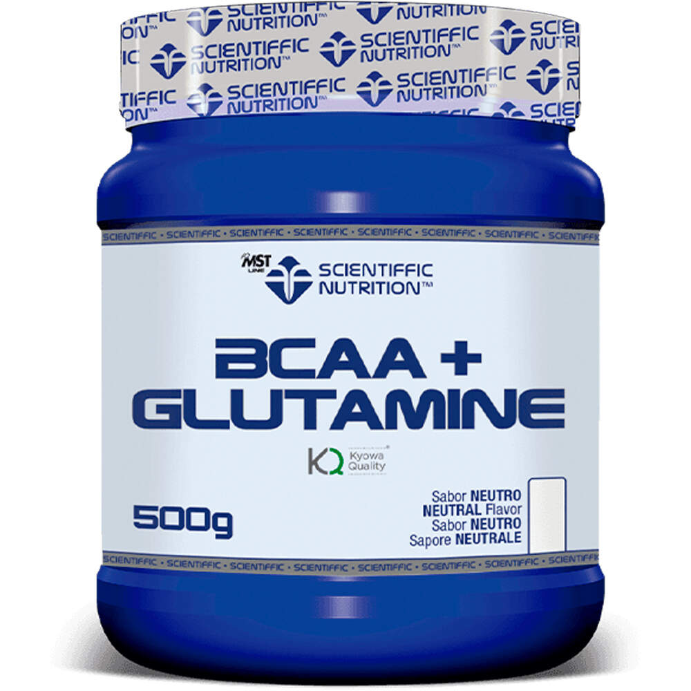 Scientiffic Nutrition Aminoacidos BCAA + Glutamine Kyowa Neutro 500g vista frontal