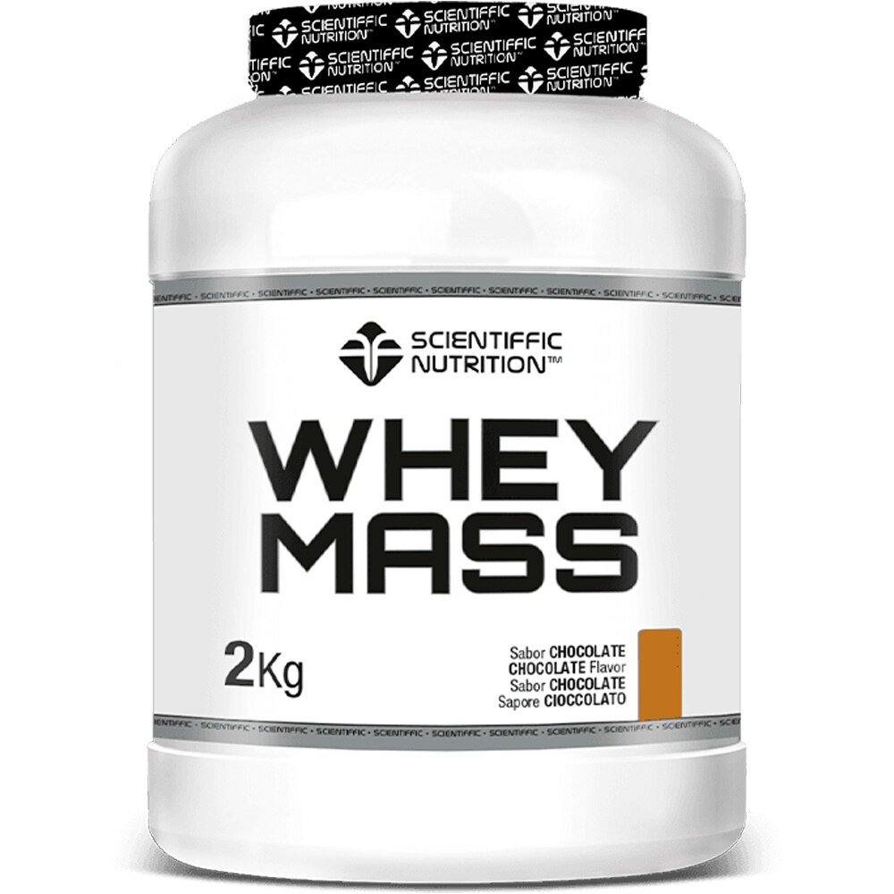 Scientiffic Nutrition Aumento Peso/Gainers Whey Mass 50/50 Digezyme Chocolate 2kg vista frontal