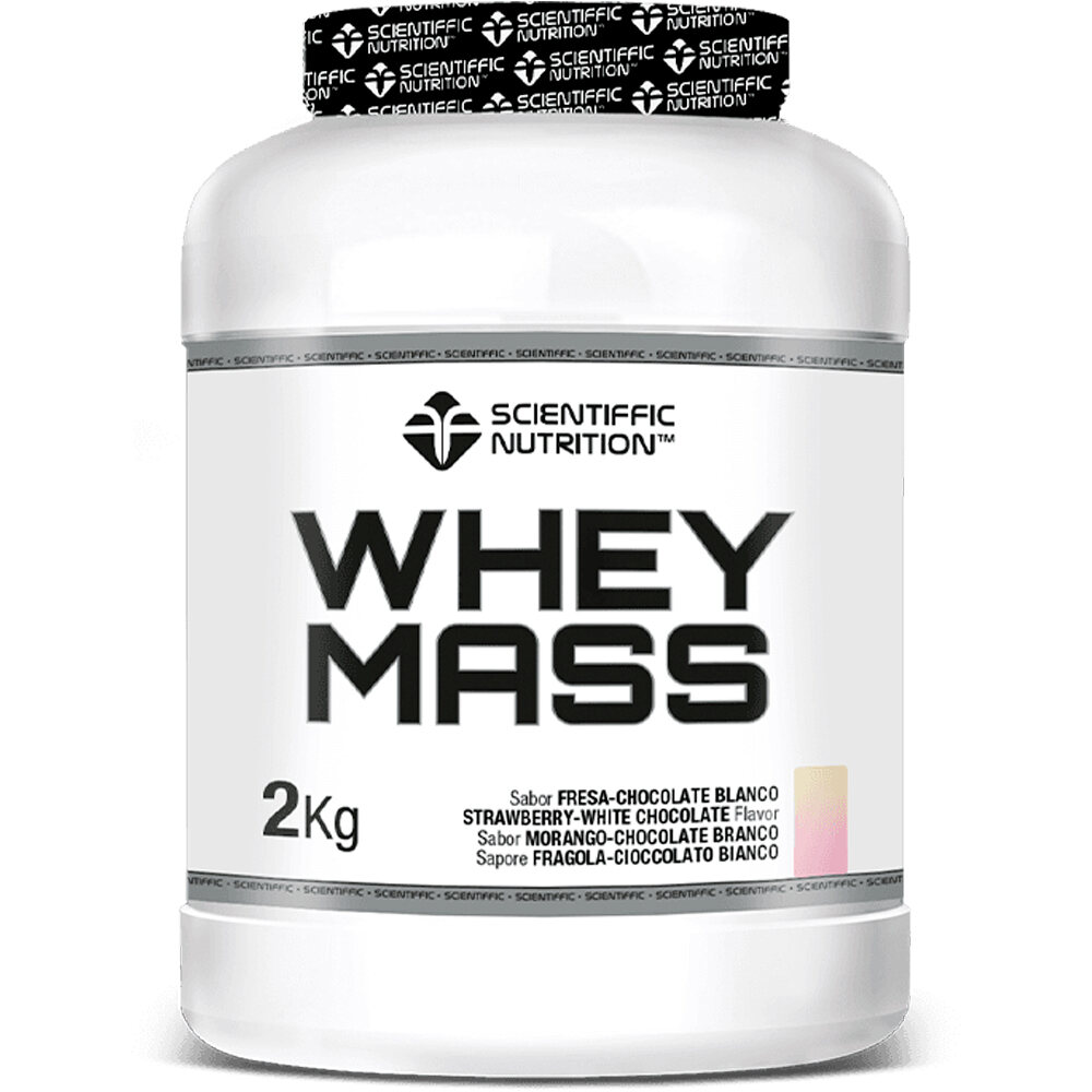 Scientiffic Nutrition Aumento Peso/Gainers Whey Mass 50/50 Digezyme Fresa Chocolate Blanco 2kg vista frontal