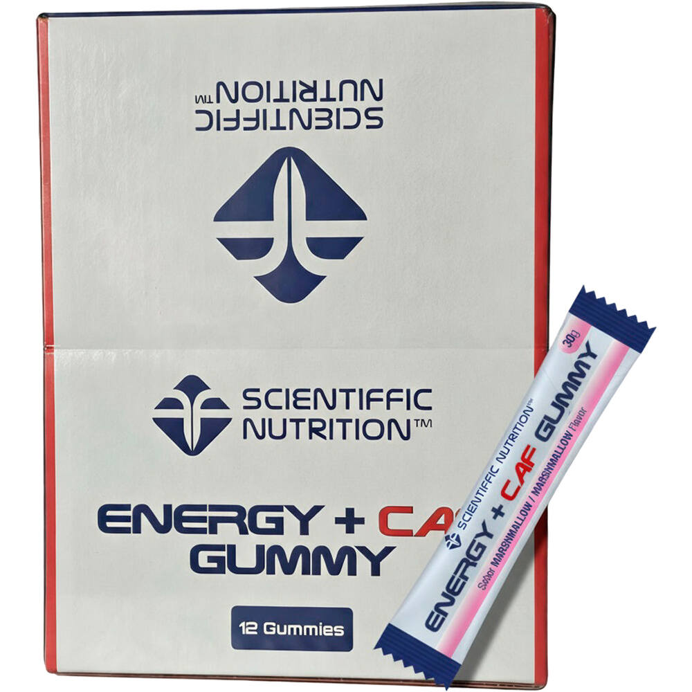 Scientiffic Nutrition barritas energéticas CAJA Energy Gummy + CAF MarshMallow 12 uds vista frontal
