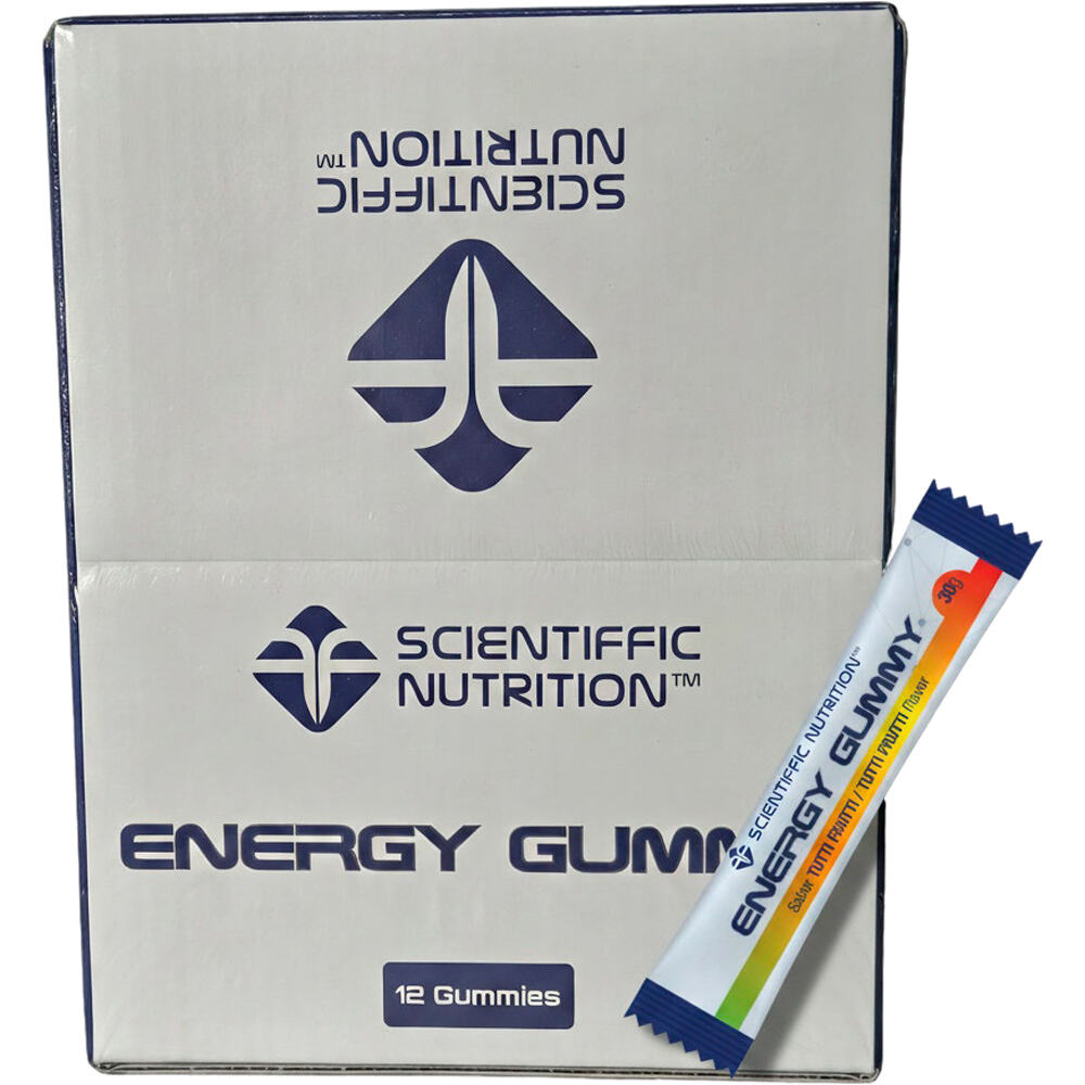 Scientiffic Nutrition barritas energéticas CAJA Energy Gummy Tuti Frutti 12 uds vista frontal