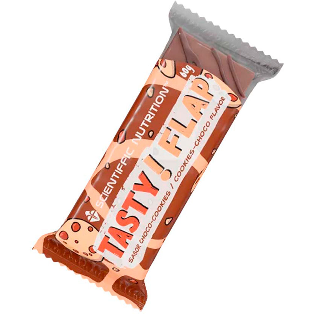 Scientiffic Nutrition barritas energéticas CAJA Tasty Flap 60g Choco Cookies 24uds 01