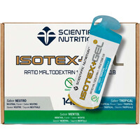 Scientiffic Nutrition energía instantánea CAJA ISOTEX GEL 60G Tropical 14uds vista frontal