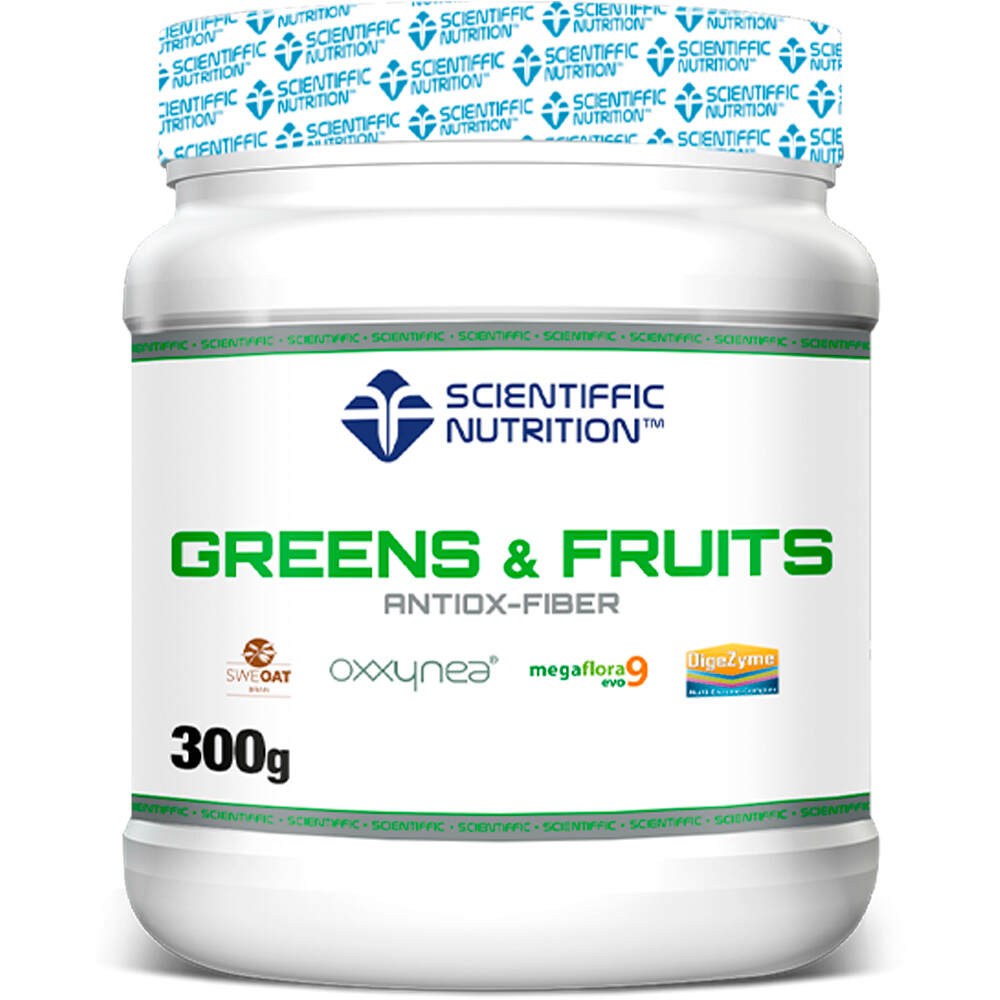 Scientiffic Nutrition L-Carnitina Greens & Fruits Oxxynea Oatwell Megaflora9 Digezyme Greens 3 vista frontal